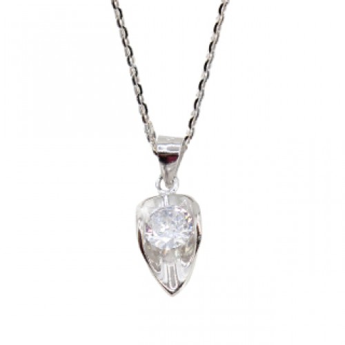 925 silver chain - cz - 18" - pendant 12mm SIM80-8